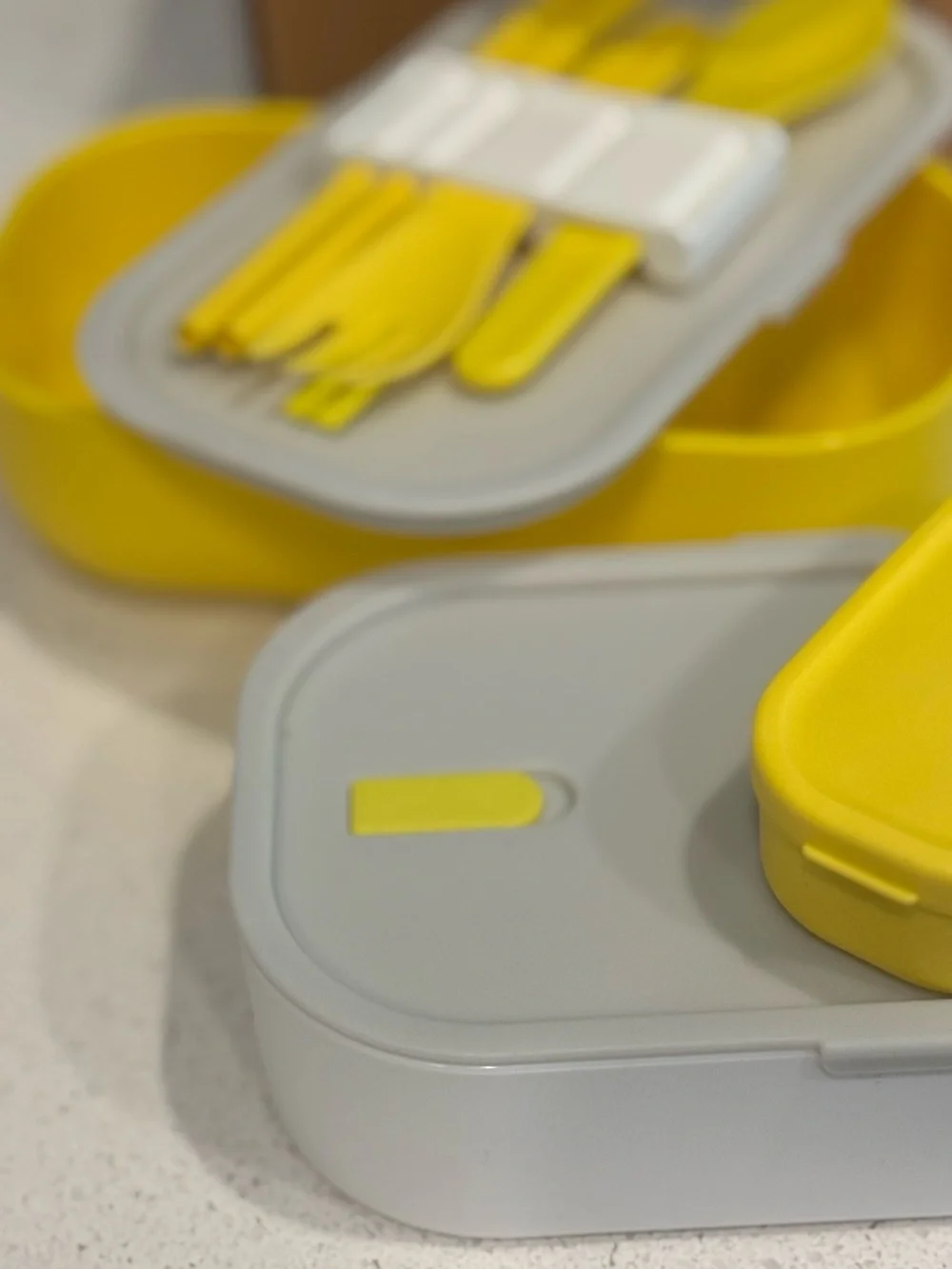 Yellow & White Decorative Bento Lunch Box